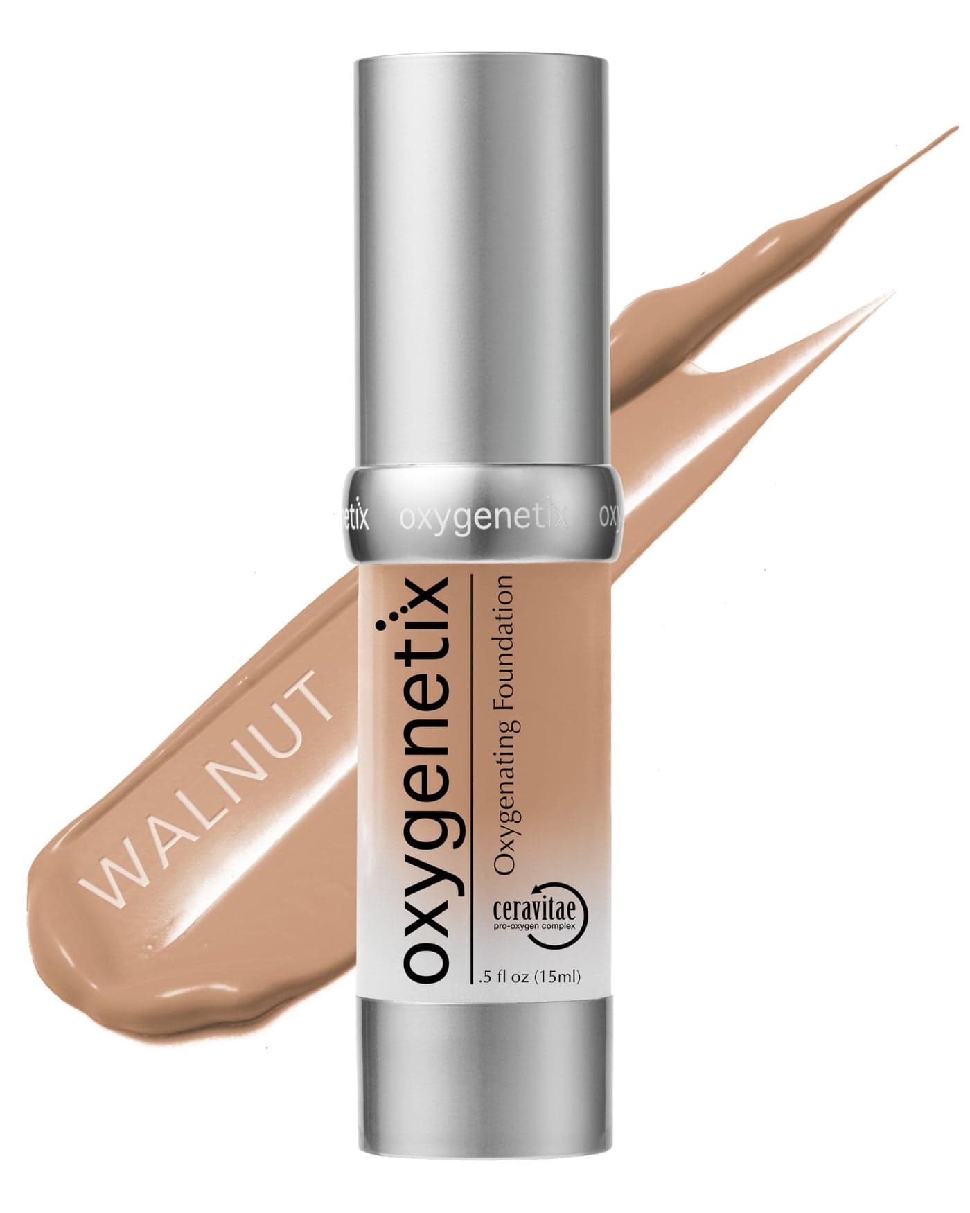 Oxygenetix Oxygenating Foundation Walnut Breathable Makeup for Face Buildable Coverage with Weightless Feel Longwear Foundation for Women Safe for Sensitive or LaserTreated Skin