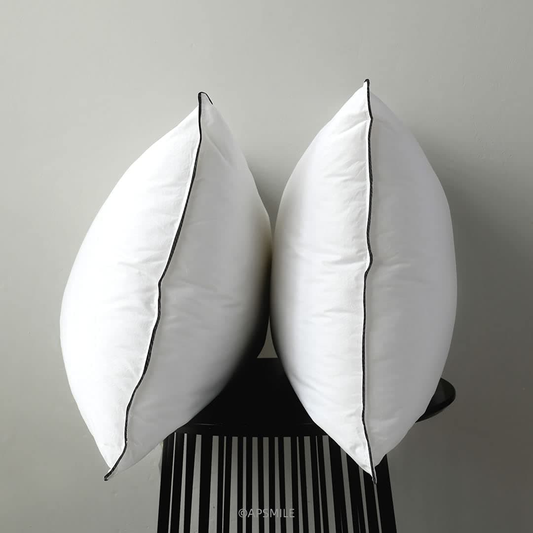 APSMILE Organic Feather Down Pillows Set of 2 King Size Bed Pillows for Sleeping with 100 Cotton Cover 3Chamber Hybrid Feather Down Core Pillow Surrounded by Polyester 20x36 Inches