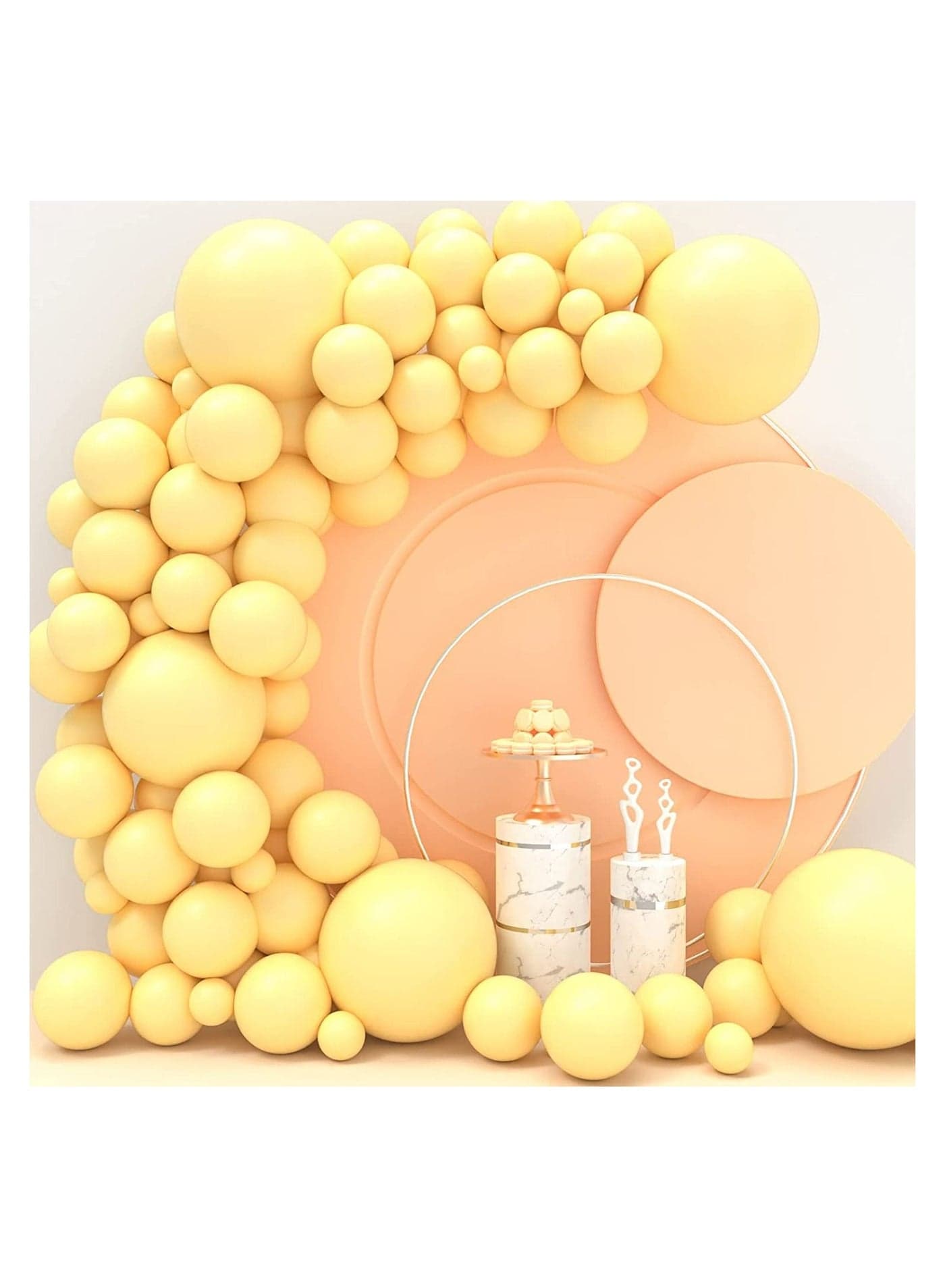 Pastel Latex 12 inches Macaron Balloons for Baby Shower Wedding Birthday Party Decoration Supplies 40pcs (Yellow)