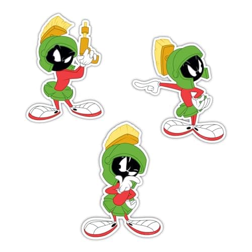 Elektroplate Officially Licensed Looney Tunes Marvin the Martian Dynamic Decals Premium AutomotiveGrade All Weather Vinyl Stickers for Car Water Bottle Laptop Phone Made in the USA Set of 3