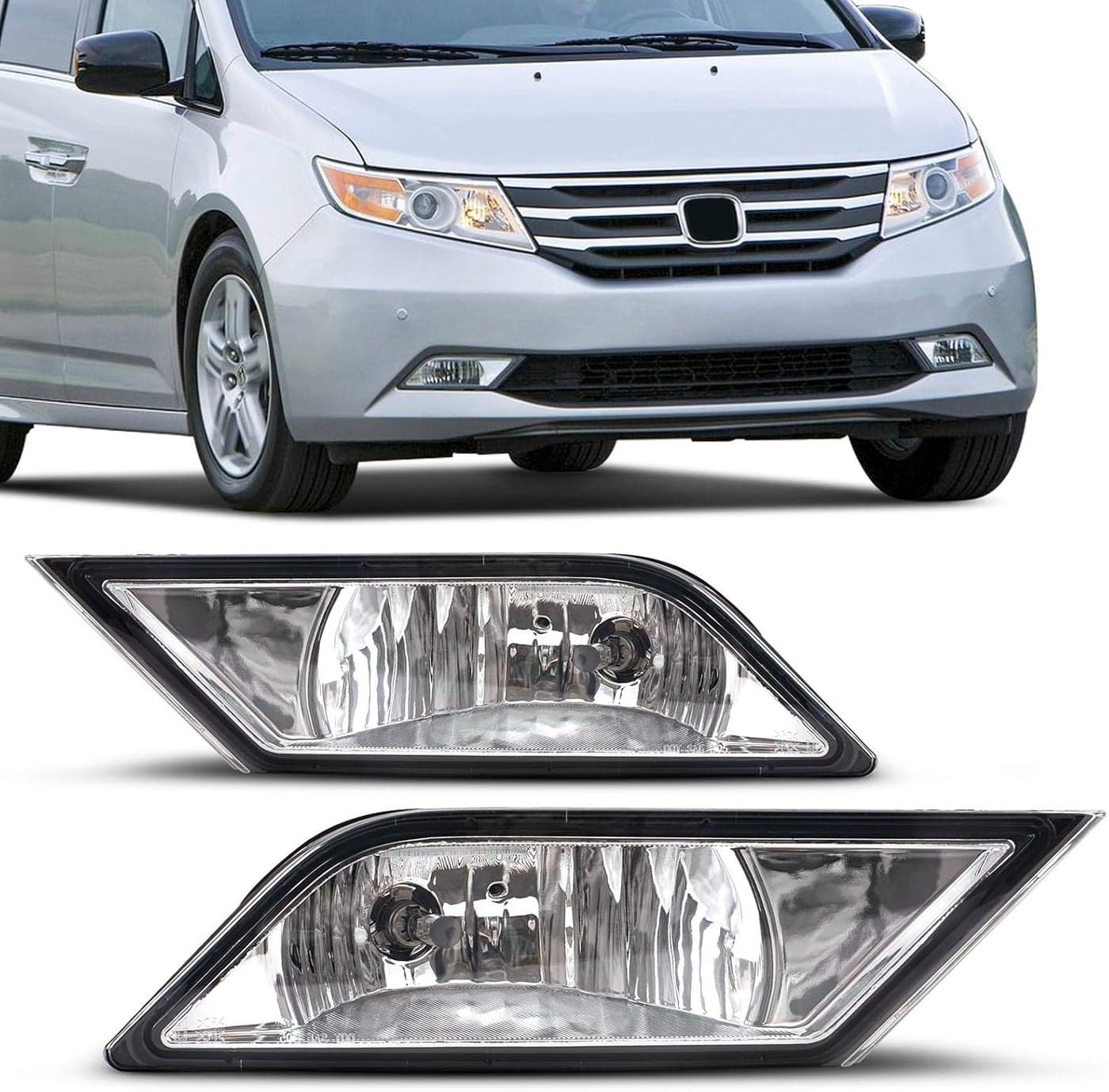DLAA Fog Lights for Honda Odyssey 2011-2013 - Clear Lens Assembly Replacement