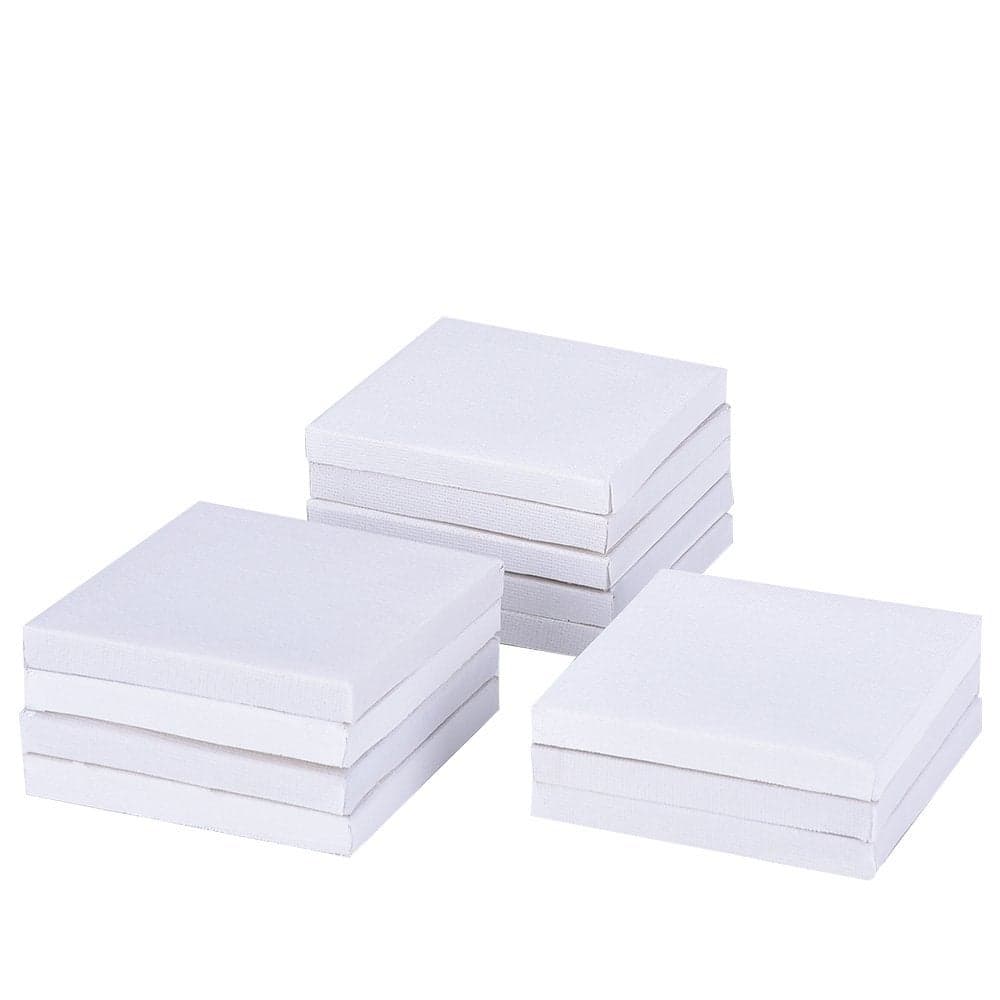 Outus 12 Pack Small Canvases for Painting Mini Canvas Boards Cotton Painting Panels for Christmas Craft Drawing Oil Paint Watercolor Acrylic Paint Gouache Tempera 3 x 3 Inch