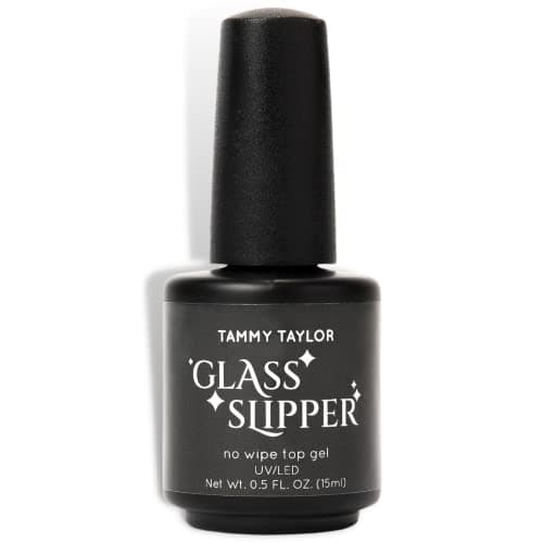 Tammy Taylor Glass Slipper No Wipe Gel Top Coat Nail Polish, Professional UV/LED Quick Cure Manicure Finish, Non Yellowing, No Chip, High Gloss Clear Gel Polish for Acrylic Tips and Gelegance