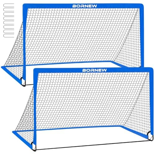 Kids Soccer Goal for Backyard Set - 2 Set of 6X4 FT Toddler Soccer Nets Pop Up Portable Soccer Set for Kids and Youth Game and Training Goals Ages 3-16 Gift