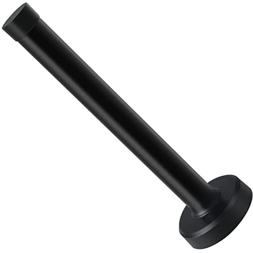 KOLAKO Door Stops, 6 Inch Door Stopper, Wall Mount, Brushed Stainless Steel Extra Long Doorstops with Sound Dampening Rubber Tip Bumper Modern Black Long Doors Stoppers for Bottom of Doors