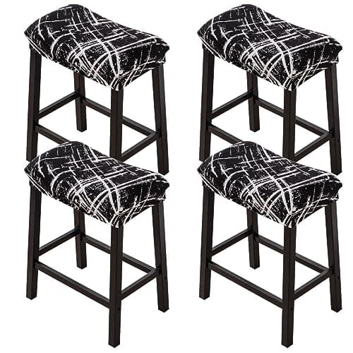 Bifaunvogel Bar Stool Cover Rectangle Set of 4 Printed Stretch Counter Height Bar stools Slipcovers Saddle Stool Slipcover Bench Seat Protector Backless Bar Stools Covers for Kitchen Counter #15
