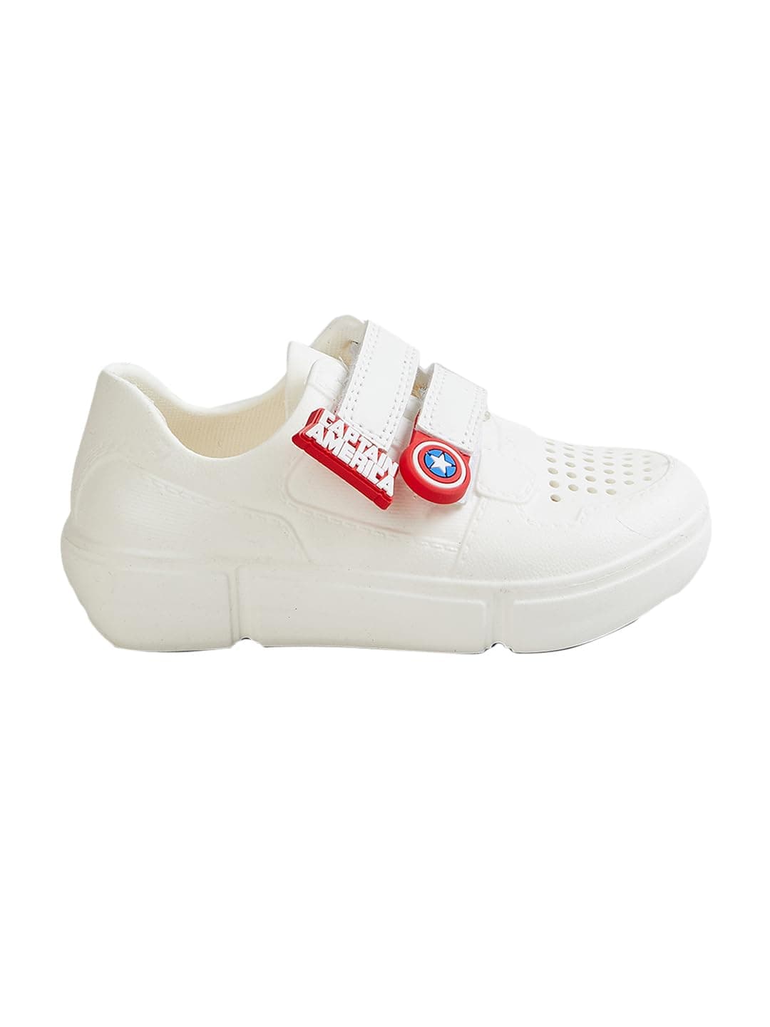Max Boys Captain America Perforated Sneakers(White_26)