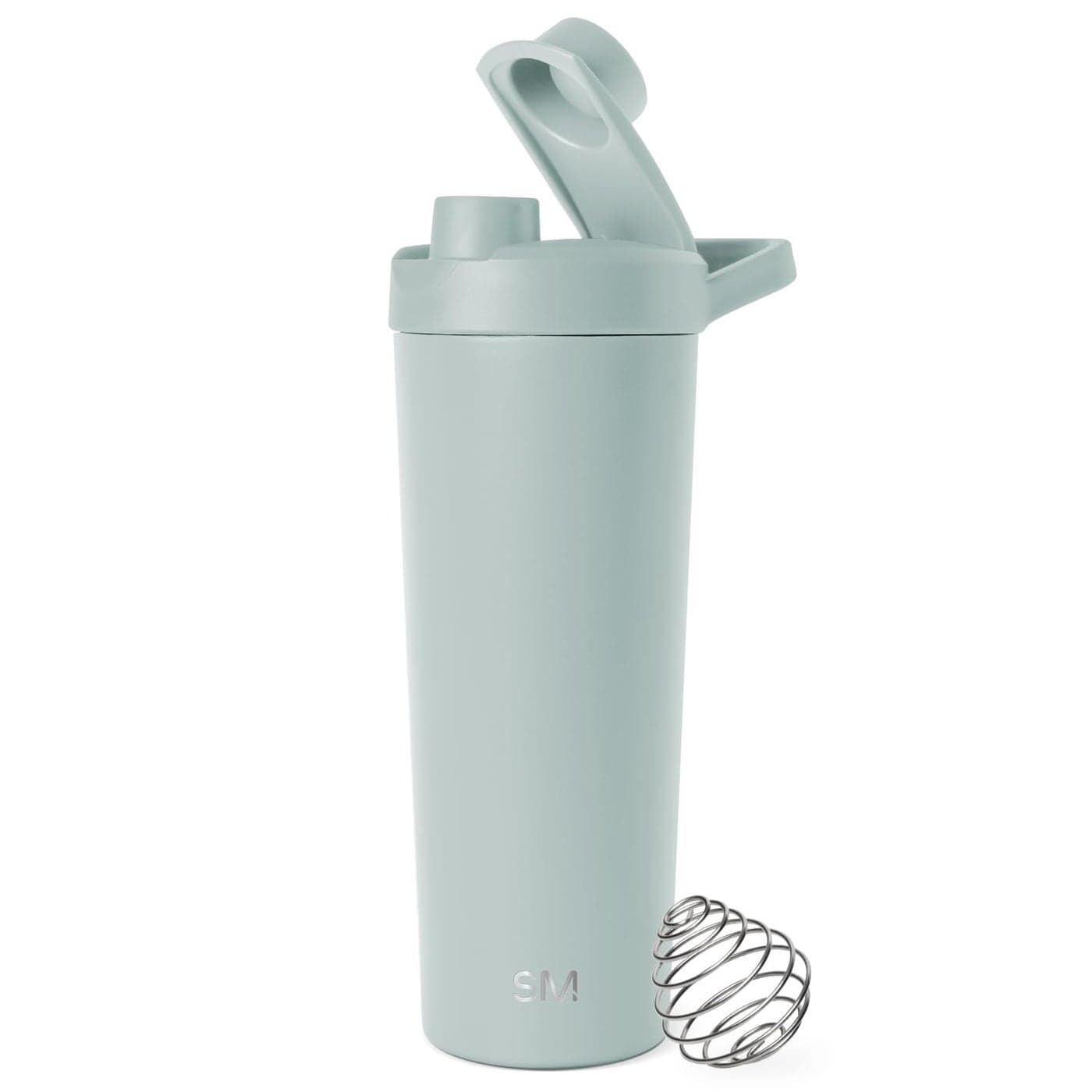 Simple Modern Stainless Steel Shaker Bottle with Ball 24oz Metal Insulated Cup for Protein Mixes Shakes and Pre Workout Rally Collection Sea Glass Sage