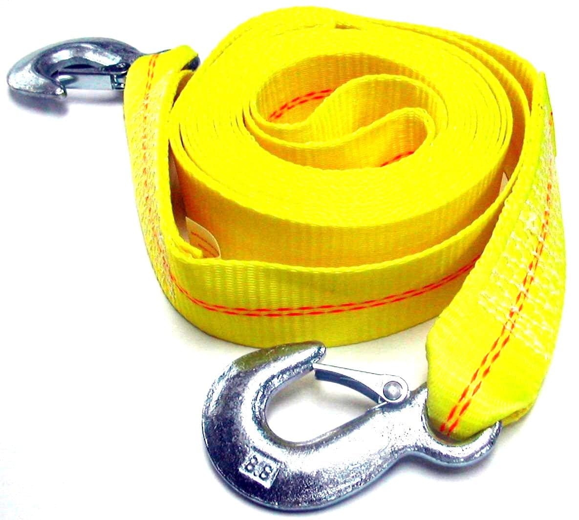 HFSR 2 X 30 45 Ton 2 Inch X 30 Ft Polyester Tow Strap Rope 2 Hooks 10000lb Towing Recovery