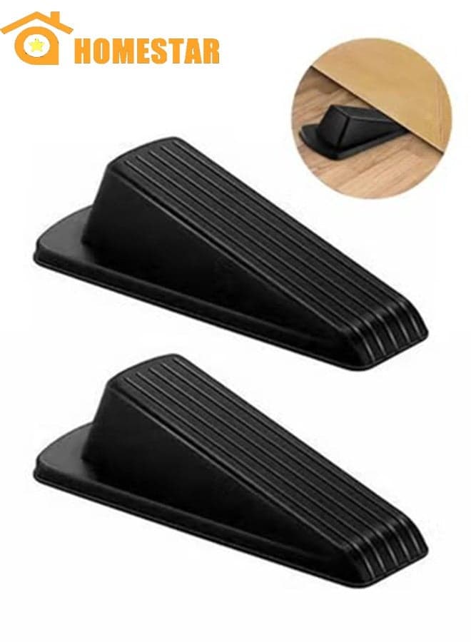 2 Pcs Door Stopper Set, Slip Resistant Heavy Duty Design Doorstops, Work on All Surfaces, Carpet, Floors