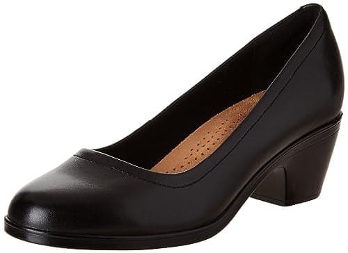 Clarks Black's Emily 2 Ruby Pump, Black Leather, 10 Wide US