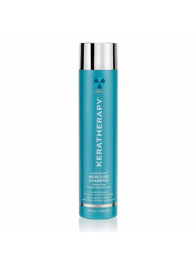 Keratherapy Keratin Infused Moisture Shampoo, 10.1 fl. oz., 300 ml - Anti Frizz Moisture Shampoo for Oily Scalp and Dry Ends - Kerabond Technology, Aloe Vera, & Willow Bark