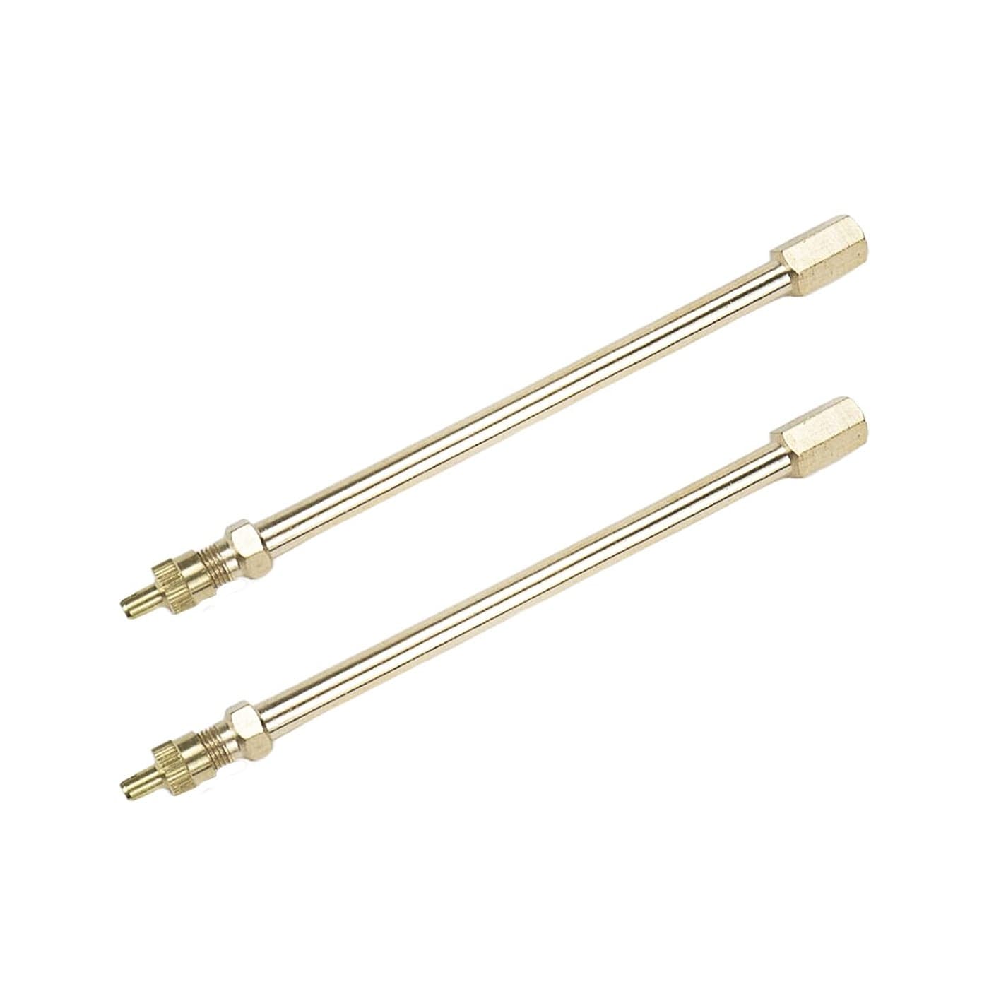 Modengzhe 2 Pcs 55Inch Length Brass Tire Valve Extension Adapter Straight Tire Stem Extender Inflation Bore for Trucks Cars Motorcycles Mowers Gold