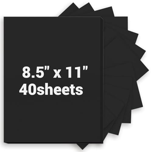 Cardstock 85 x 11 Thick Printer Paper 75 lb200 gsm 40 Sheets Card Stock Black Heavy Card stock Art CardStock Paper for Invitations Diy Cards Business Cards Menus Crafts Drawing etc
