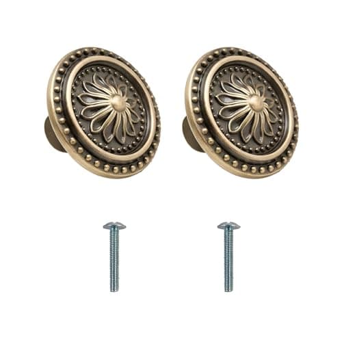VOLO® Antique Brass Cabinet Knob Pull Handle (Knob_152_Antique (2pcs))