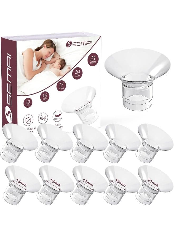 Flange Insert 10PCS 13/15/17/19/21mm for Momcozy S9/S9pro/S10/S12/S12pro/Medela/Tsrete/Spectra/Bellababy etc 24mm Wearable Breast Pump, Reduce 24mm Tunnel Down to Other Correct Size
