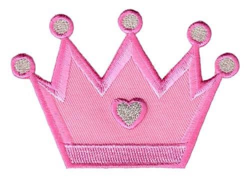 PatchMommy Princess Crown Patch, Iron On/Sew On - Appliques for Kids Children