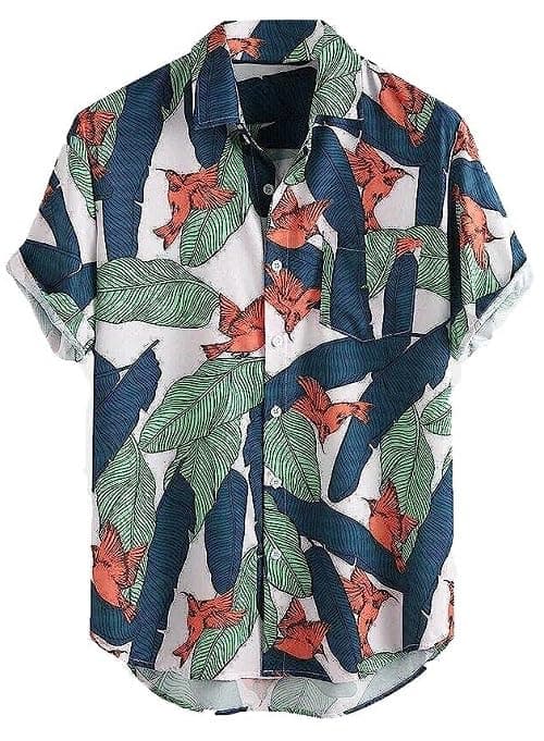LookMark Men's Poly Cotton Digital Printed Half Sleeve Shirt (Printed Shirt Piper-S_Small_White)