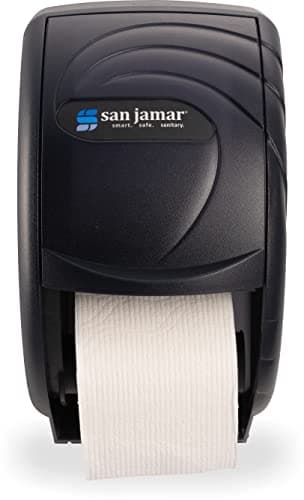 San Jamar R3590TBK Black Pearl Oceans Duett Standard Bath Tissue Dispenser