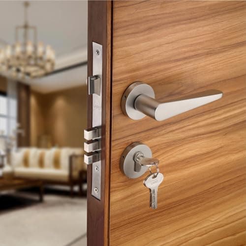 LAPO Heavy Duty Door Lock for Main Door, Door Lock for Bedroom, Mortise Handlesets, Door Locks Handles Set with 3 Brass Key for Home,Office,Hotel | Matt Finish | 3 Years Warranty Ro-162