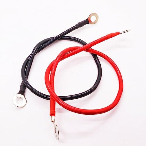 QKUDNGHY 8AWG 1FT Battery Power Inverter Cables Set with 38 Lugs Terminals 8Gauge x 1ft 1 Black 1 Red for Car Marine Solar ATV Lawn Mower RV Motorcycle 1ft