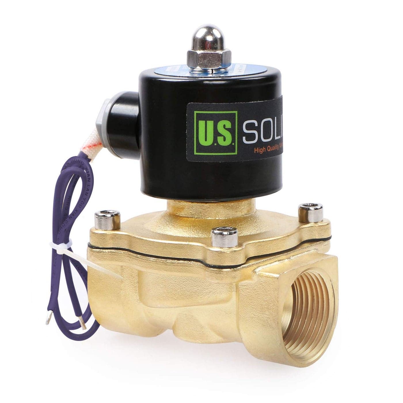 1" Brass Electric Solenoid Valve 12 VDC Normally Closed Non-potable Water, Diesel