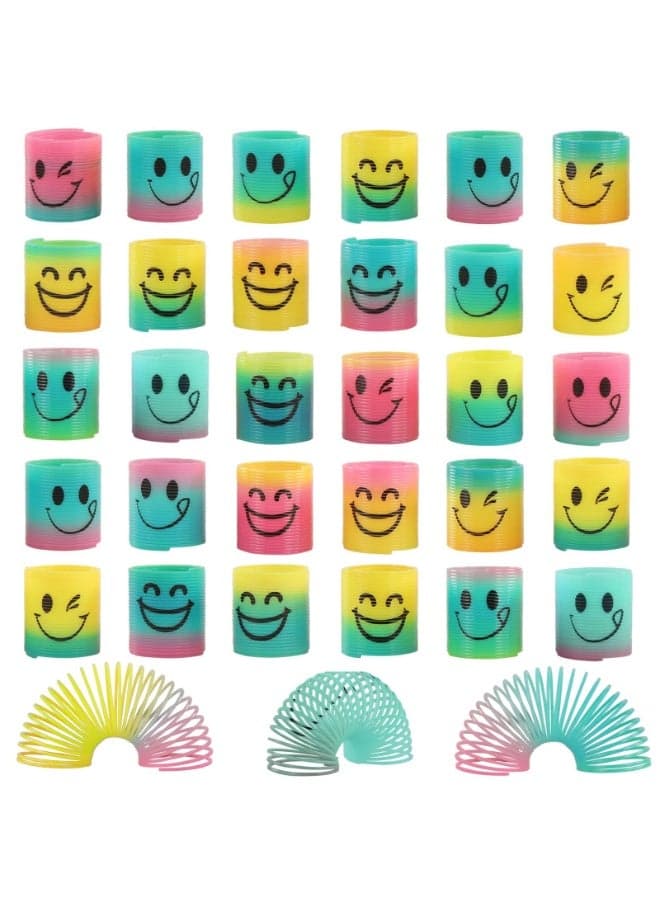 30 Pack Spring Rainbow Magic Fidget Stress Coil Mini Springs Bulk Toys for Party Favor Carnival Prize Birthday Goodie Bag Stuffers for Kids Boys Girls