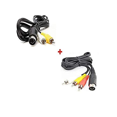 WICAREYO AV Audio Video Composite TV Cable Compatible for Genesis 1 & 5.9ft Audio Video AV Cable 9 Pin Compatible for Genesis 2 & 3