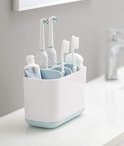 Zuku 2 pcs Tooth Brush Holder for Bathroom Organizer Toothbrush Stand for Bathroom Toothpaste Holder Bathroom Brush Holder Stand for Washbasin Counter-Top Tootbrush Holder Stand