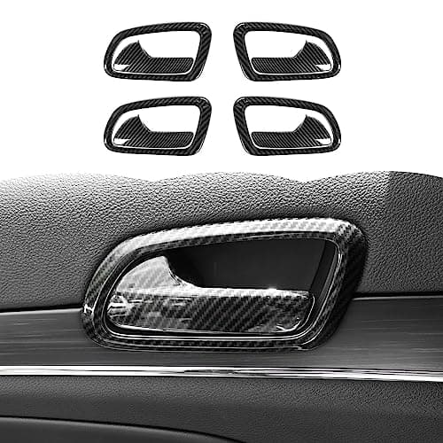 RTTCZ Carbon Fiber Inner Door Handle Bowl Trim Cover Inner Grab Handle Trim Cover Decoration Interior Accessories for Jeep Grand Cherokee 20112020