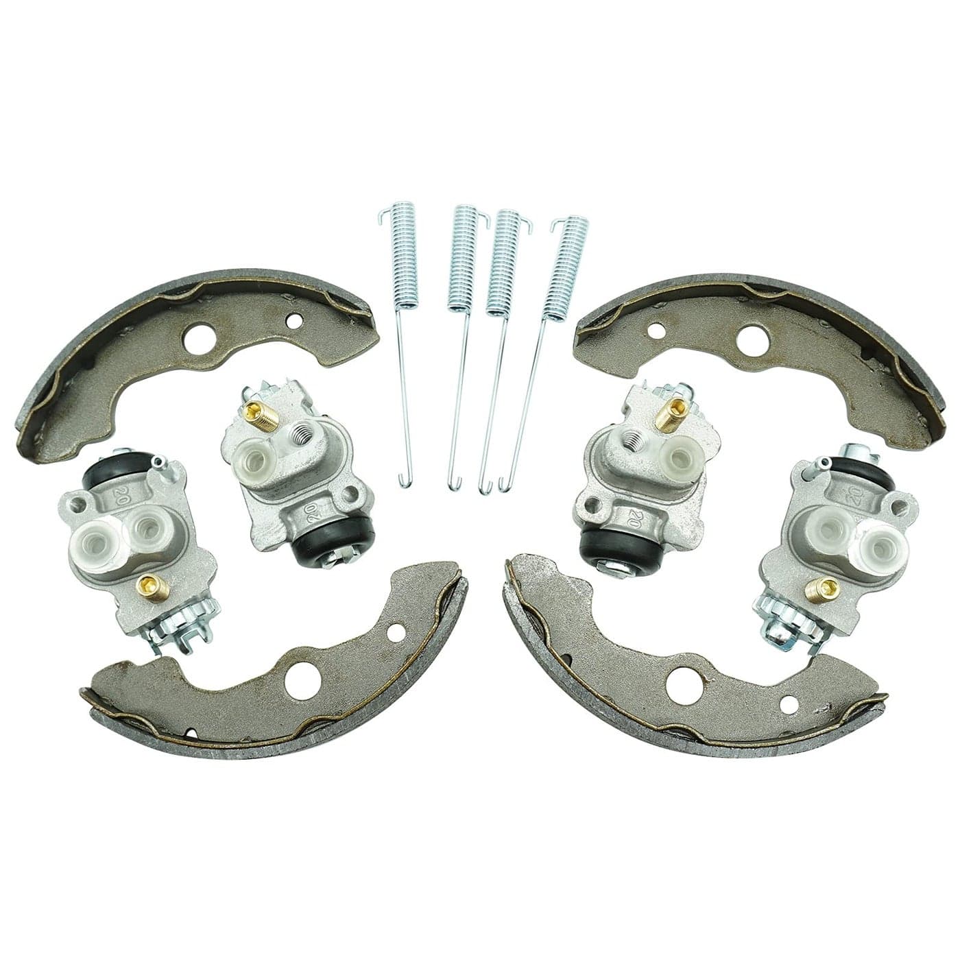 M MATI Front LeftRight Brake Wheel Cylinders Set all 4 with Brake Shoes for Honda Rancher 350 400 Rubicon 500 Rincon 650 TRX350 TRX400 TRX500 TRX650