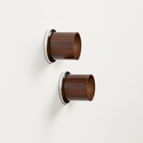 Colornest Wall to Wall Curtain Rod Bracket | 1 inch Walnut Finish Curtain Rail Rod Holder Heavy-Duty – with Screws and Wall Plugs Pack of 2