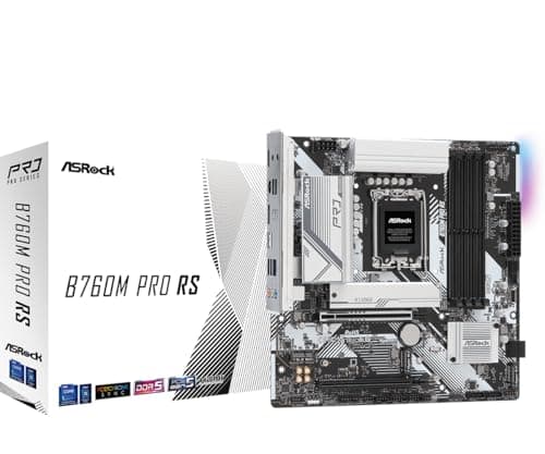 ASRock B760M Pro RS Motherboard DDR5 7200MHz HDMI DisplayPort eDP PCIe Gen5 (Graphics) 14th 13th 12th Gen Intel Core Processors LGA1700 192GB