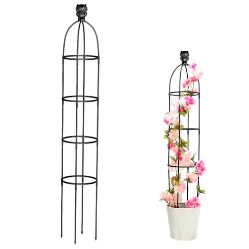 HASTHIP® 145cm Climbing Trellis Garden Owl Topper Decorative Plant Flower Trellis Garden DIY Adjustable Climbing Flower Plants Pot for Clematis, Climbing Roses, Tomatoes, Ivy