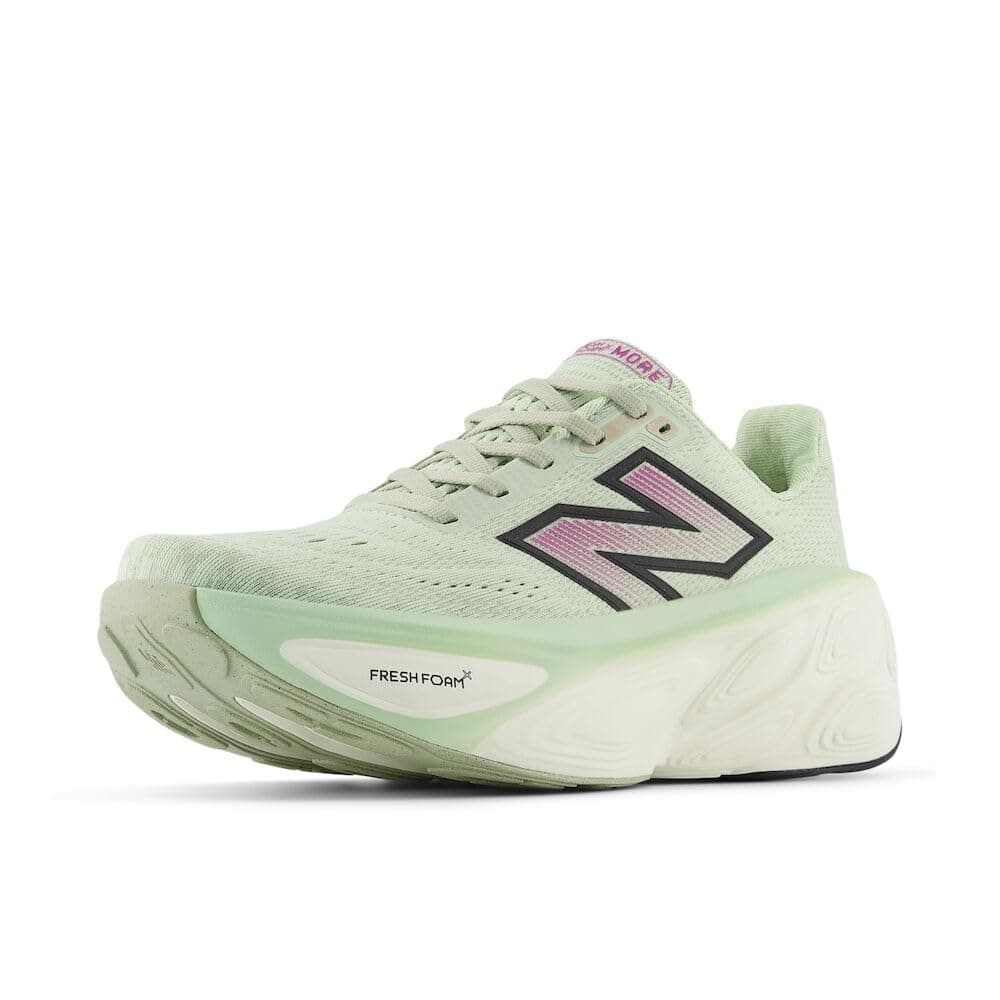 New Balance Womens Fresh Foam X More V5 Running Shoe Natural MintPurple FuchsiaBlack 6 M