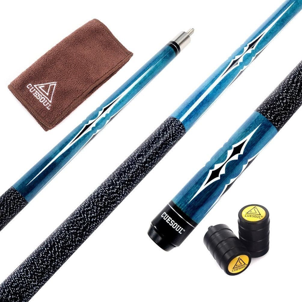 CUESOUL 58 Inch 19oz 12 Maple Billiard Stick Pool Cue Set 115mm13mm TipWeight Adjustable