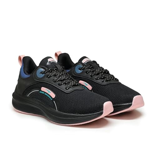 ASIAN Olivia-11 Active Running Shoes with Phylon & Memory Foam Black Peach,UK 7