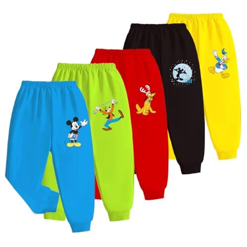 Kuchipoo Regular Fit Baby Boys And Baby Girls Cotton Blend Pajamas - Pack Of 5 (Disney-Paj-131, Multicolor, 9-12 Months)