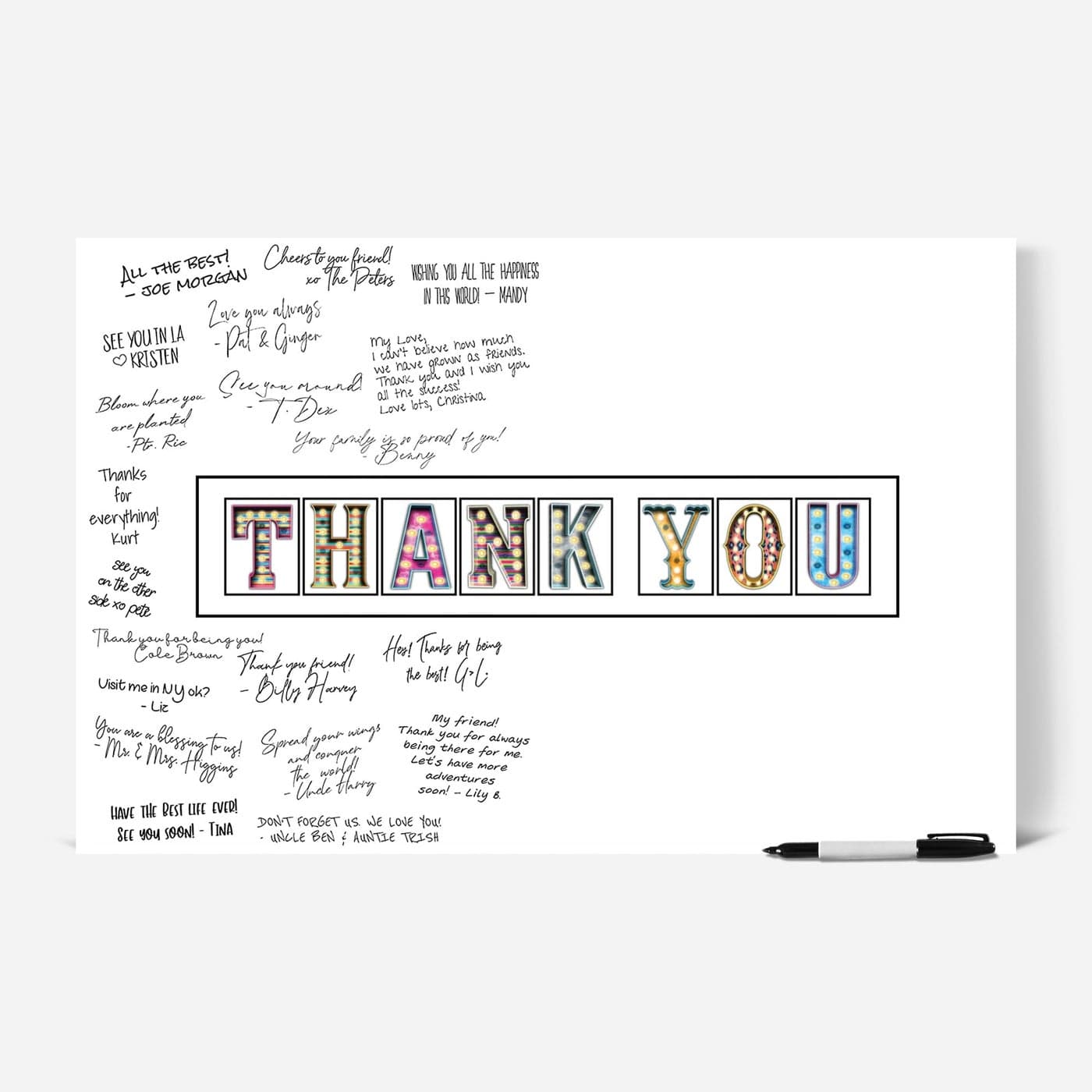 LO Goods Thank You Card Large Signature Board Gift For For Boss Teacher Coach Nurse First Responders From CoWorkers Office Staff Students Class Wall Poster 11x17 Inch Unframed