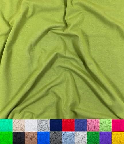 Barcelonetta Cotton Spandex Fabric by the Yard Stretchy Breathable Lightweight Cotton Fabric 60 Wide Roll Sewing 95 Cotton 5 Spandex Moss Green 1 Yard