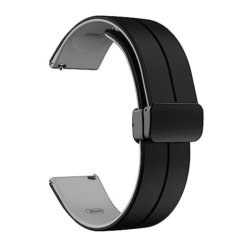 LYSMVIVI Soft Silicone Magnetic Watch Band 22mm 20mm 19mm 18mm 16mm with Quick Release Adjustable Sport Replacement Strap for Men Women