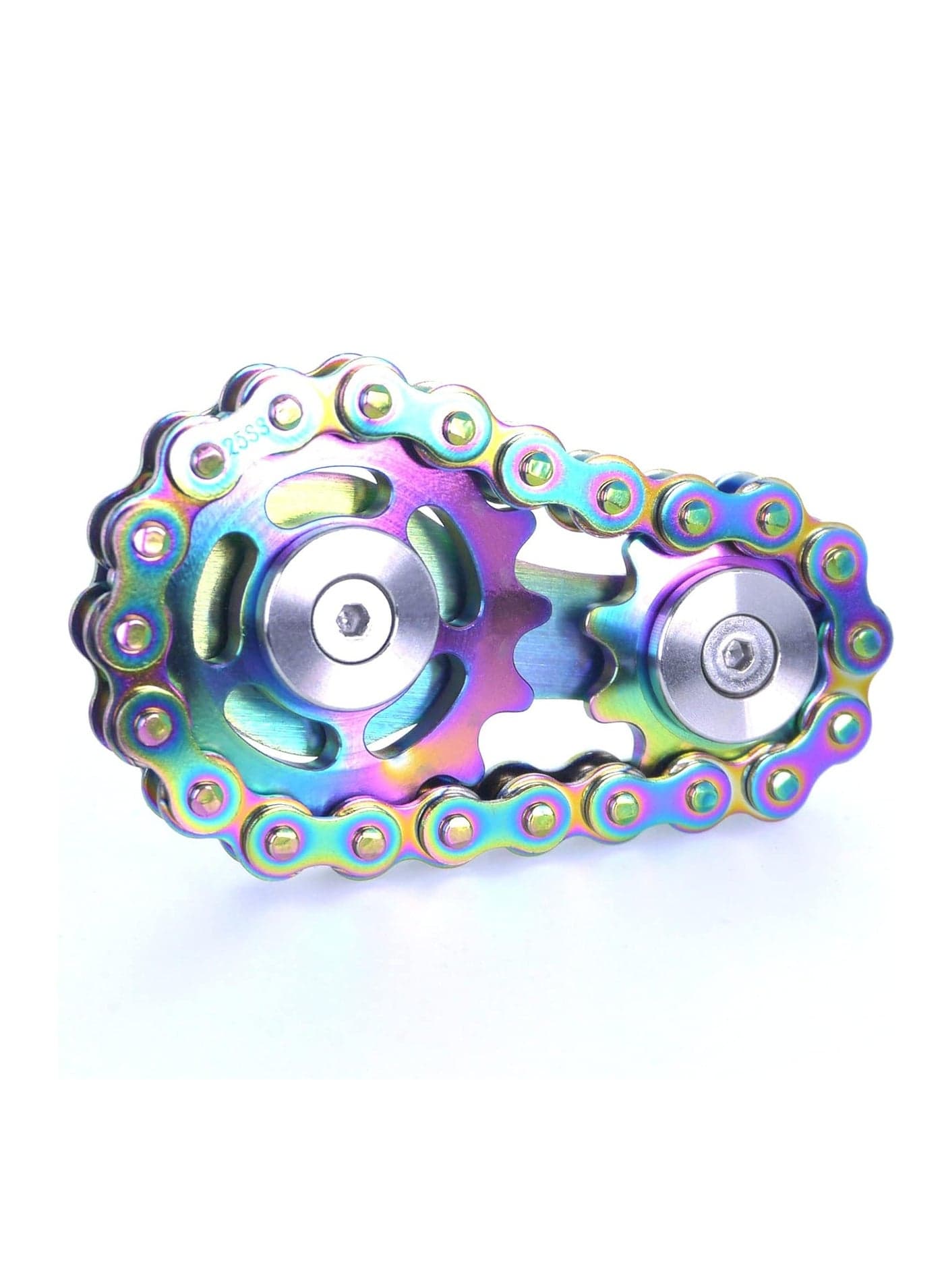 Bike Chain Gear Fidget Spinner, Metal Sprocket Chain Stress Relief Toy, Stress Relief Toy, Stainless Steel Durable Mechanism, with Smooth Bearing EDC Novelty Toy (Dazzling Colors)