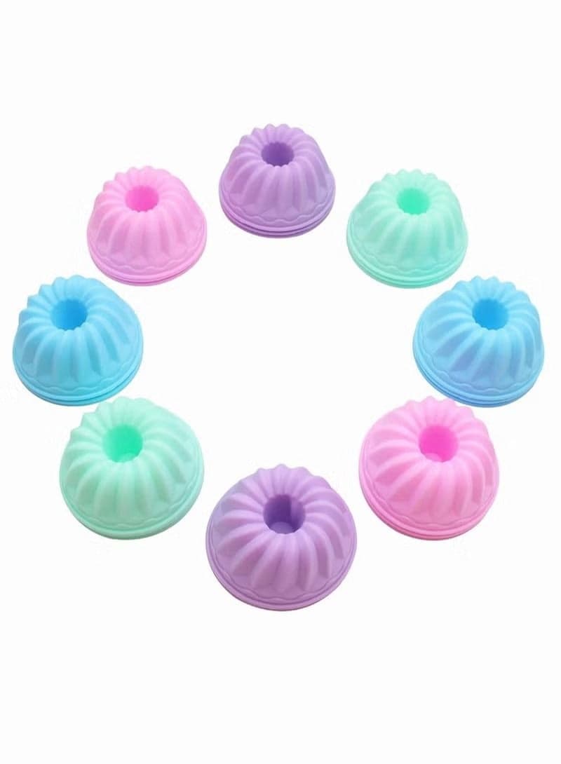 SYOSI Pumpkin Shaped Silicone Baking Molds Set of 12 Nonstick BPA Free Cupcake Liners Jelly Muffin Tray Fancy Dessert Cups Size 8x35x5 CM