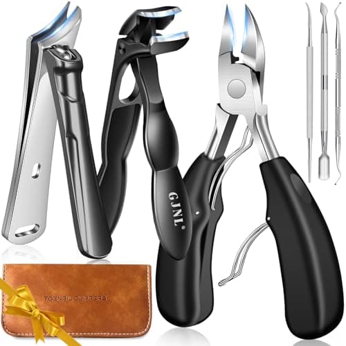 2026 Toenail Clippers for Thick Toenails for Seniors Angled Head Large Toe Nail Clippers Set for Men Heavy Duty Ingrown Toenail Clippers with Long Handle Ultra Sharp Slanted Nail Cutter Wide Jaw