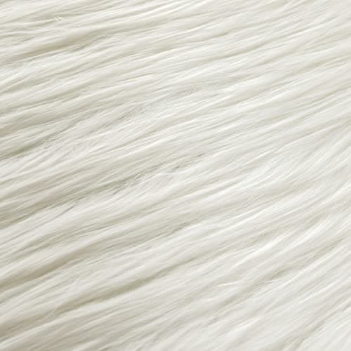 Qidkeo Faux Fur Fabric for Crafts Gnomes Animal Costumes Cushions Decorations White 10x10in