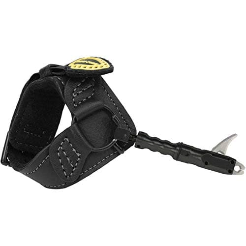 Tru-Fire Smoke Adjustable Archery Compound Bow Release with Foldback Design - Black Wrist Strap
