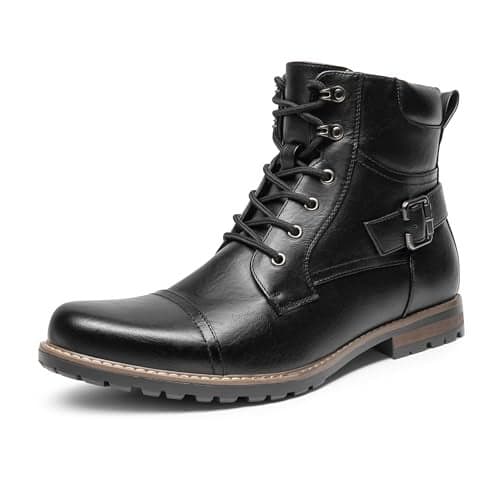 Bruno Marc Men's Motorcycle Combat Boots Casual Zipper Biker Boot, Black, Size 10.5 M US, PHILLY-3