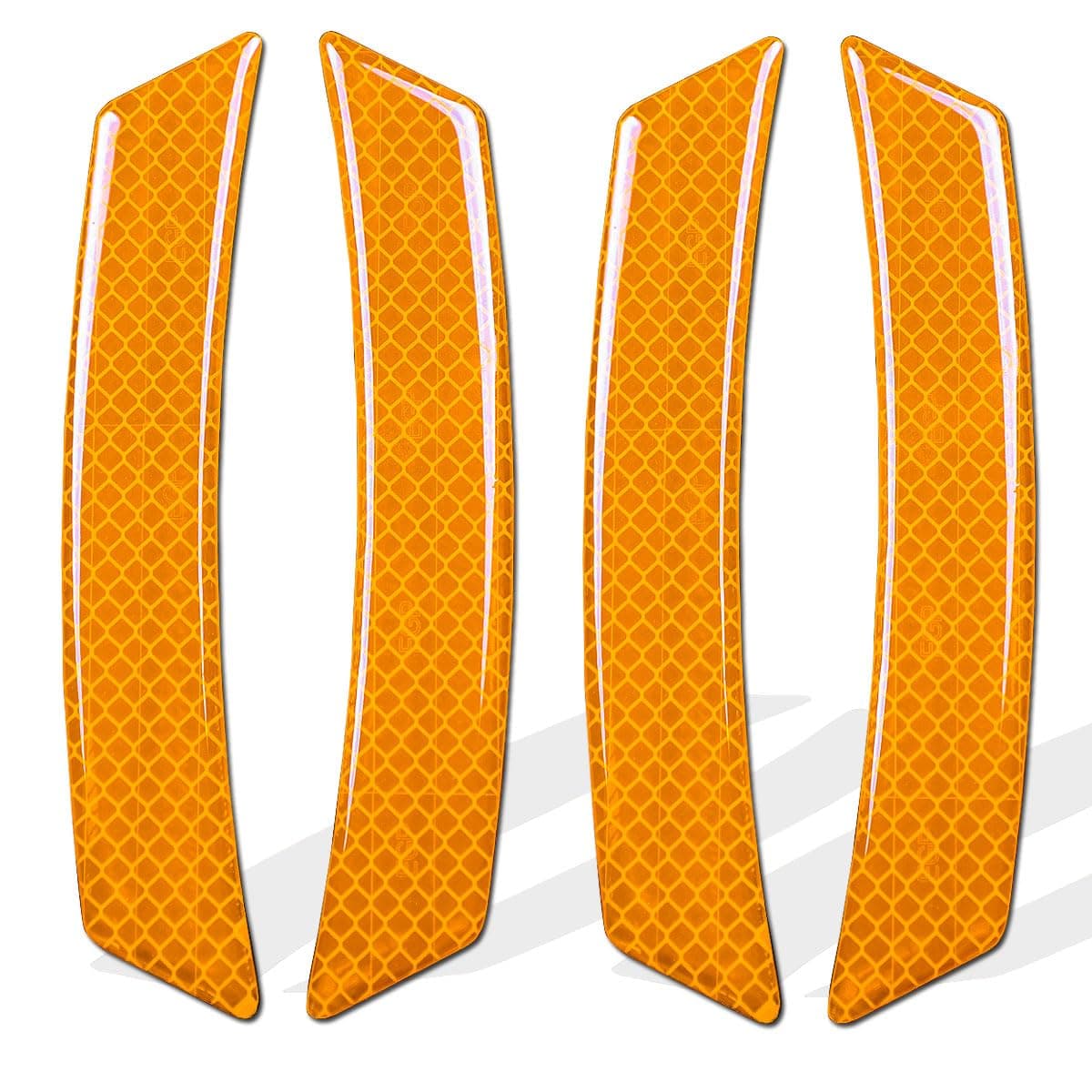 4PCS Reflective Trim Side Marker StickersAutomotive Exterior Accessories Reflector Guard for SUV Pickup Truck Wheel Well Arch or Side Bumper FendersCar Outdoor Safety Reflective Strips