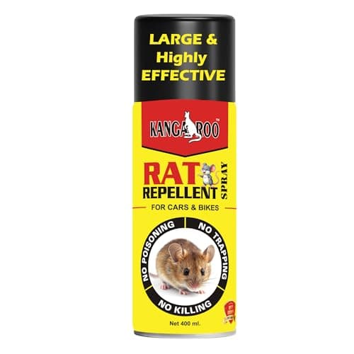 Kangaroo Rat Repellent Spray 400 ml for Cars | 61 Days Powerful Protection from Rats, Protect Wires in Car, Bike | Camphor Fragrance | Non Toxic | No Kill Only Repels | (400 ml (Pack of 1))