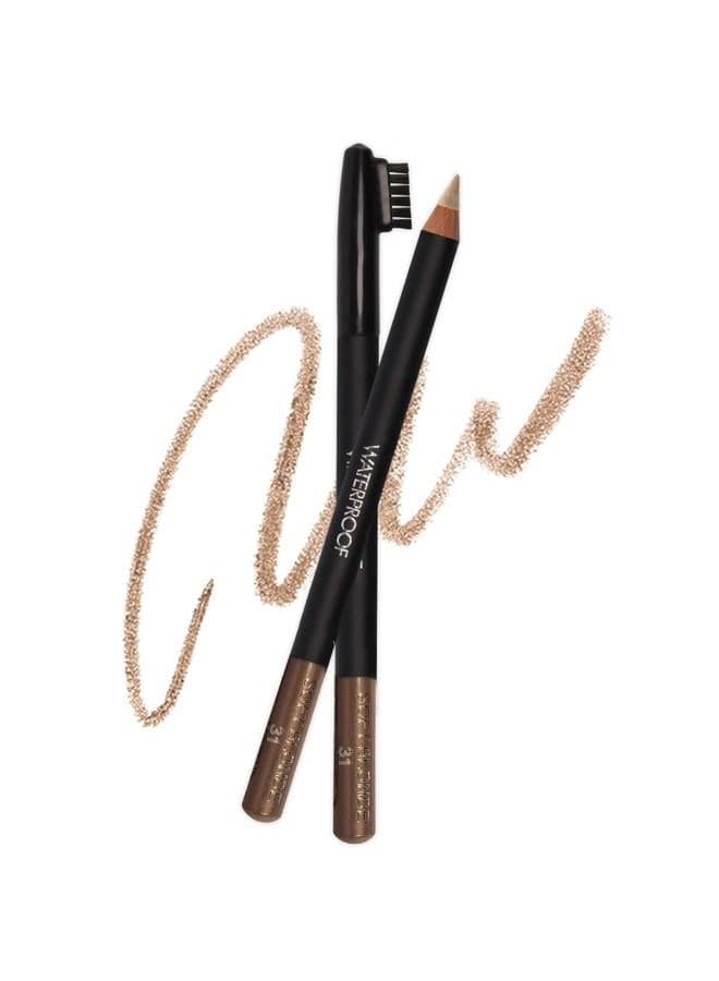 Sorme Natural Definitive Waterproof Eyebrow Pencil 0.04 oz | Smudgeproof Soft Blonde Eye Brow Pencil | Dual Purpose Brow Pencil and Brush Combo | High Definition Waterproof Eyebrow Makeup